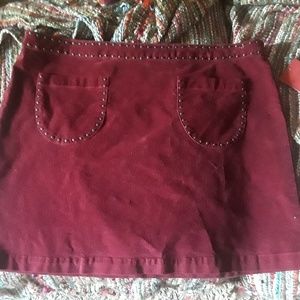 Garnett color suede mini skirt